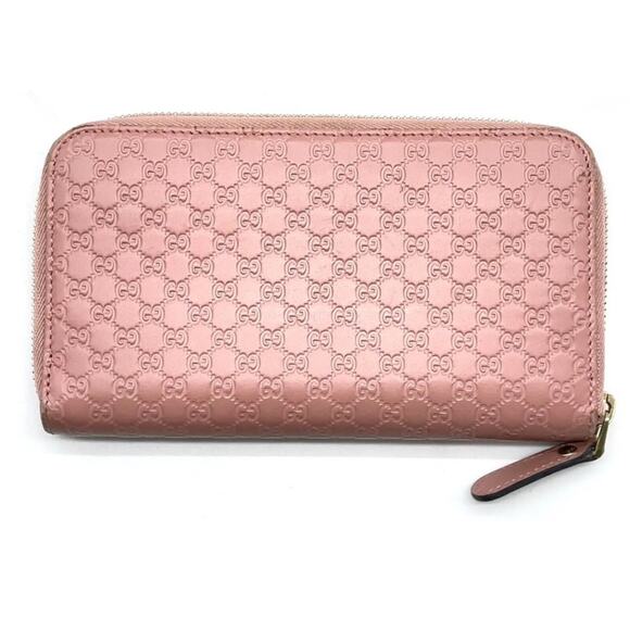 896. Gucci Microguccissima Zip Around Wallet - Soft Pink - Picture 2 of 3